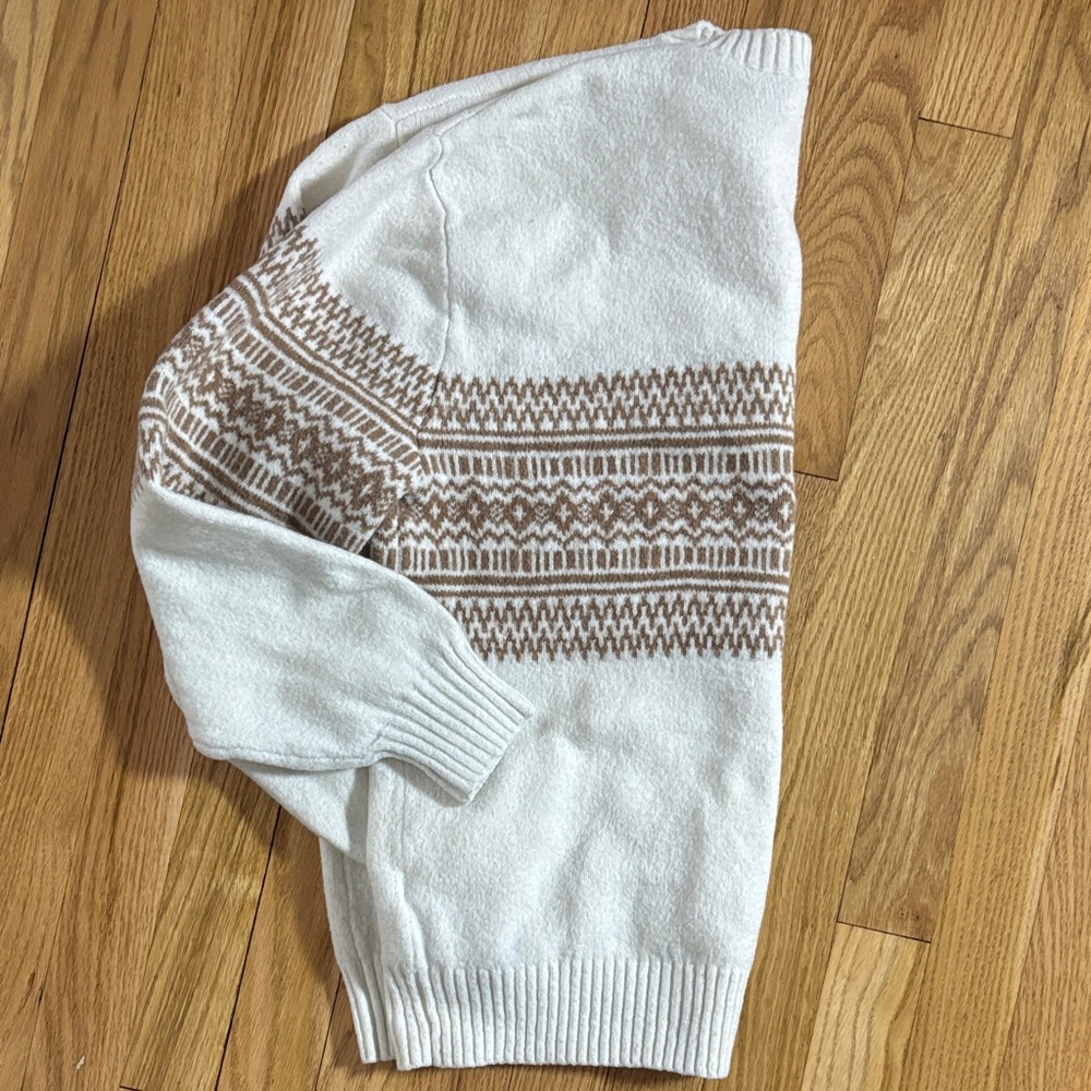 Hollister Winter Cream and Tan Crewneck Sweater, NWOT - Picture 5 of 5